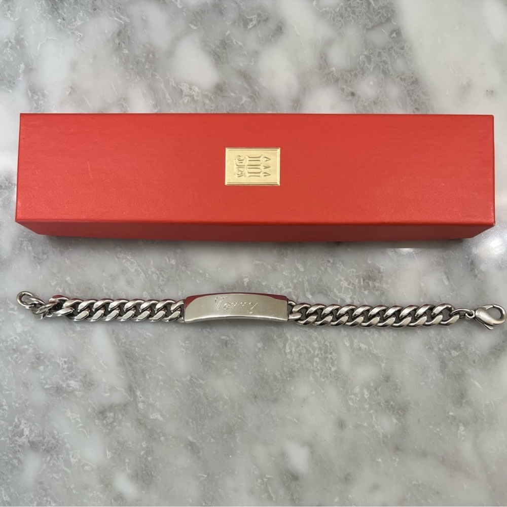 Unworn James Avery Men's Heavy Retired Sterling Bracelet Engraved